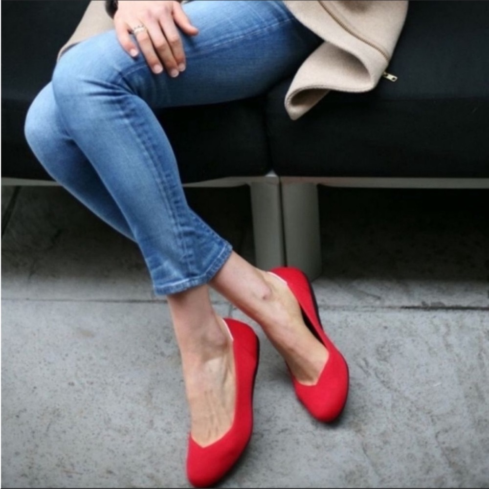 Rothy’s red round toe flats